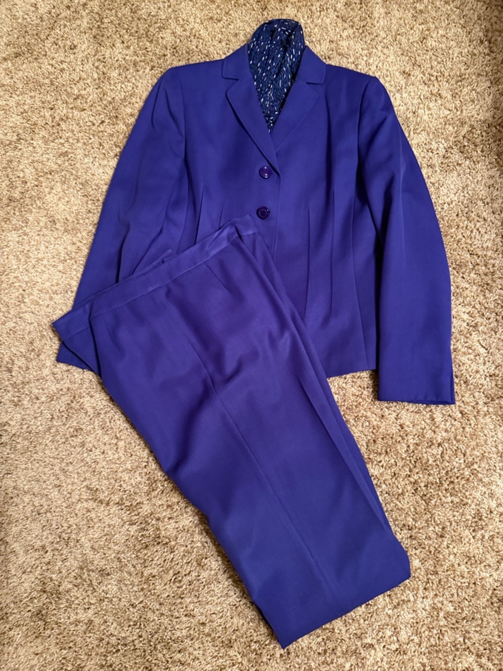 Kasper Deep Blue Women's Two-Piece Suit